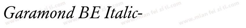 Garamond BE Italic字体转换